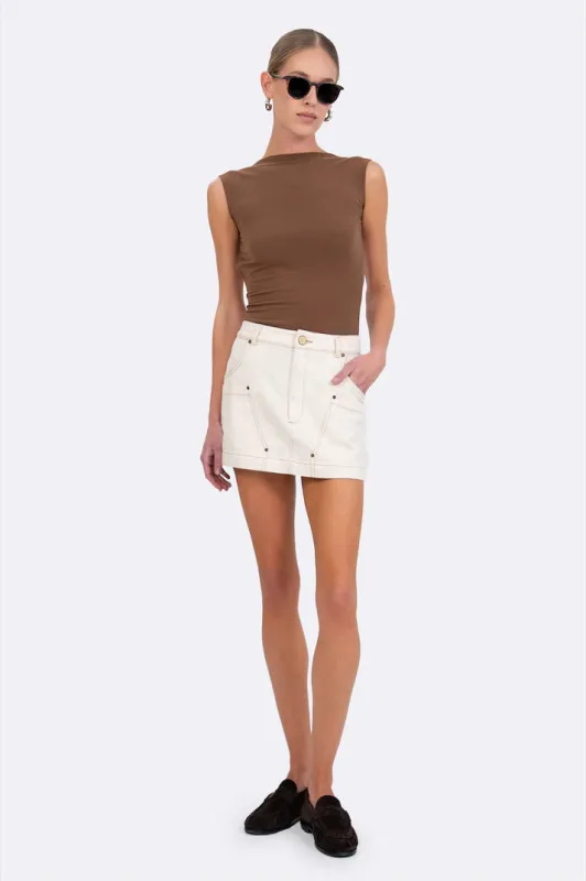Parentezi - Harper Denim Skirt - Ivory made by Jessie Boutique