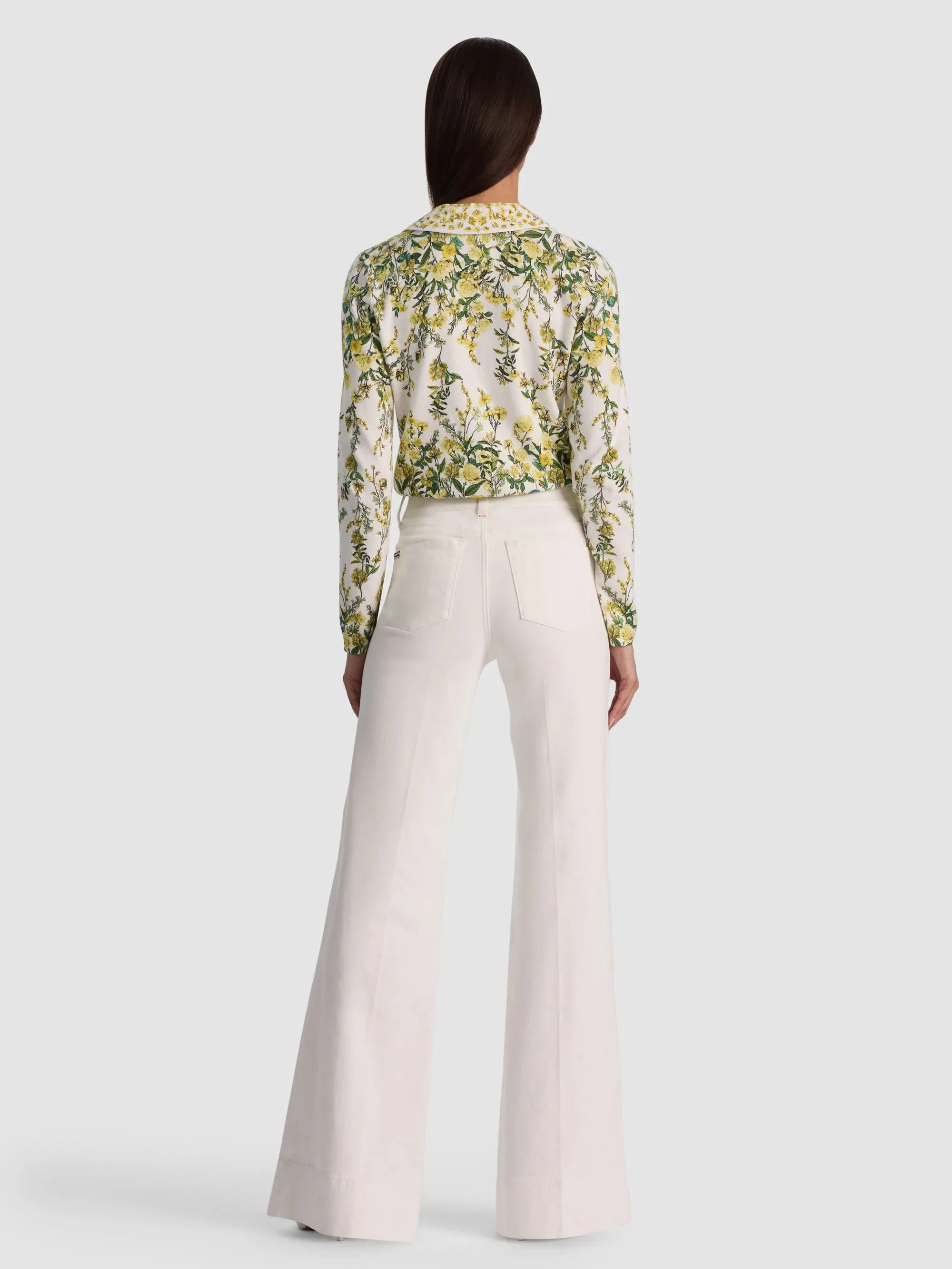 Alice + Olivia - Carson Floral Cotton Blend Cardigan - Fresh Air Butter sold by Jessie Boutique product image thumbnail 3