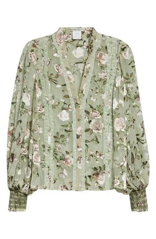 Alice + Olivia - Arlette Blouse - Garden Gossip Light Sage sold by Jessie Boutique product image thumbnail 3