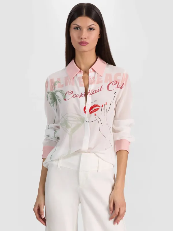Alice + Olivia - Willa Silk Blouse - Cocktail Club made by Alice + Olivia