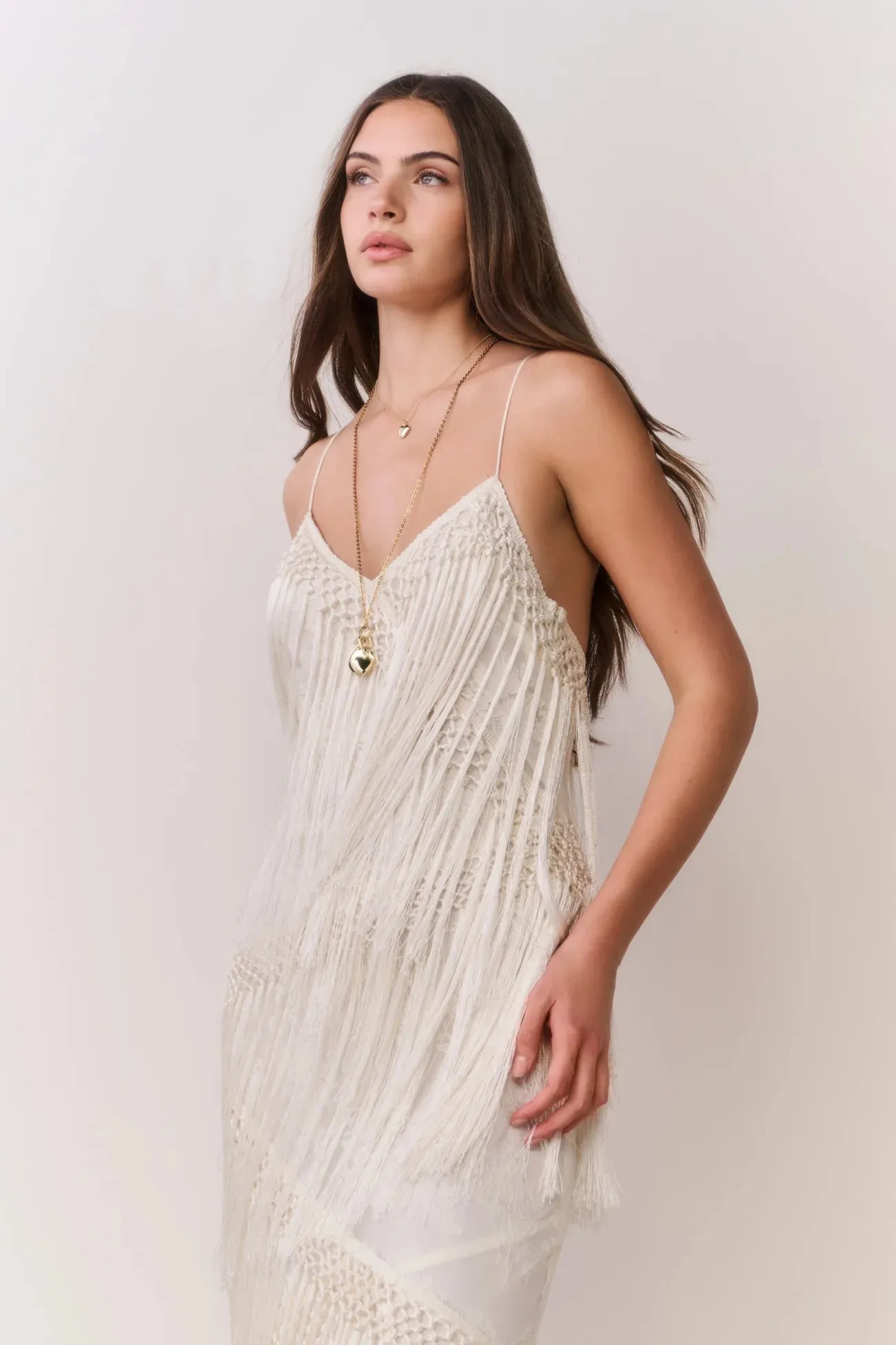 LoveShackFancy - Delphi Fringe Lace Gown - Ivory sold by Jessie Boutique product image thumbnail 5