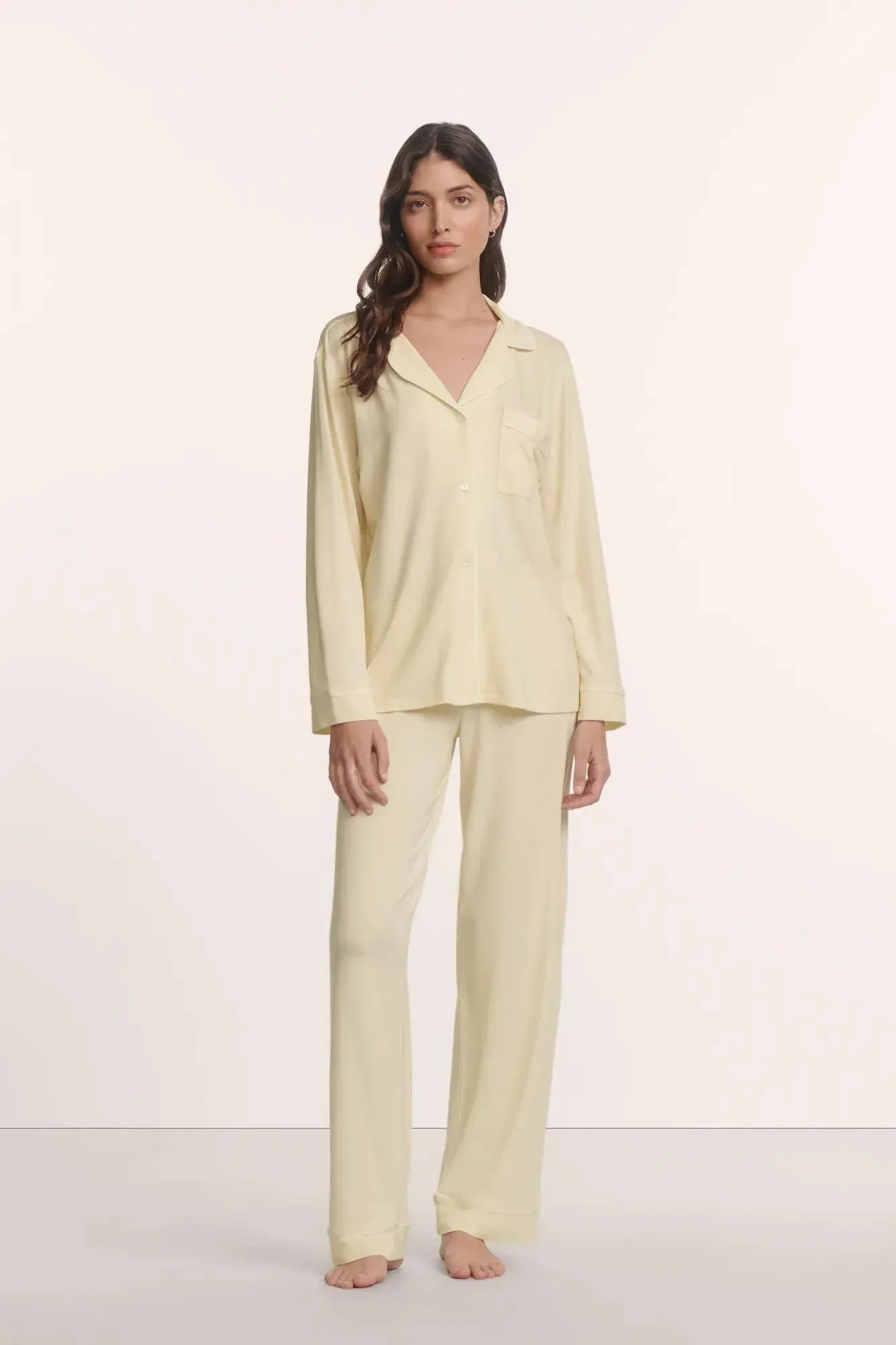 Eberjey - Gisele The Long PJ Set - Buttercream/Ivory sold by Jessie Boutique