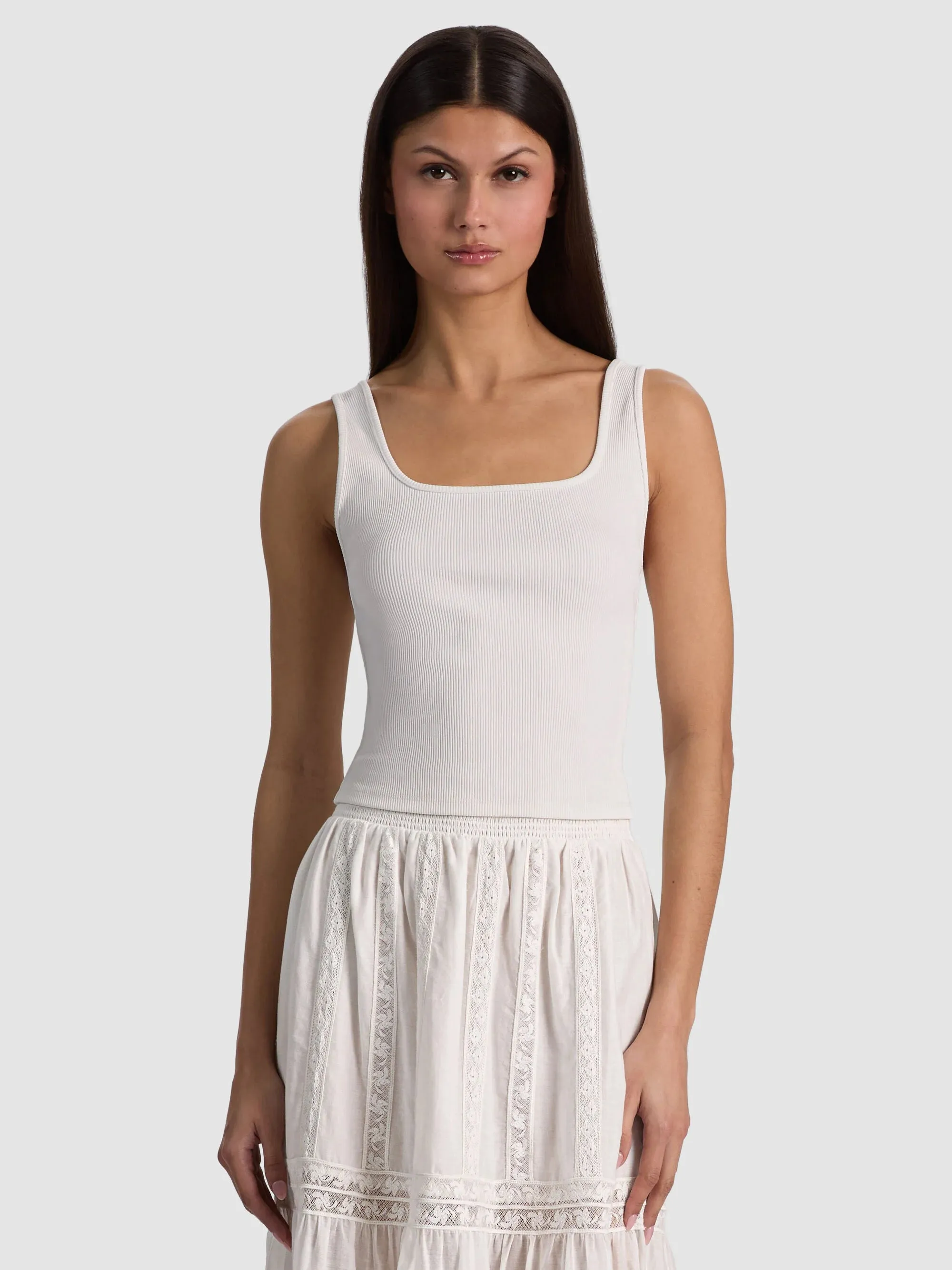 Alice + Olivia - Daryn Tank Top - Off White sold by Jessie Boutique