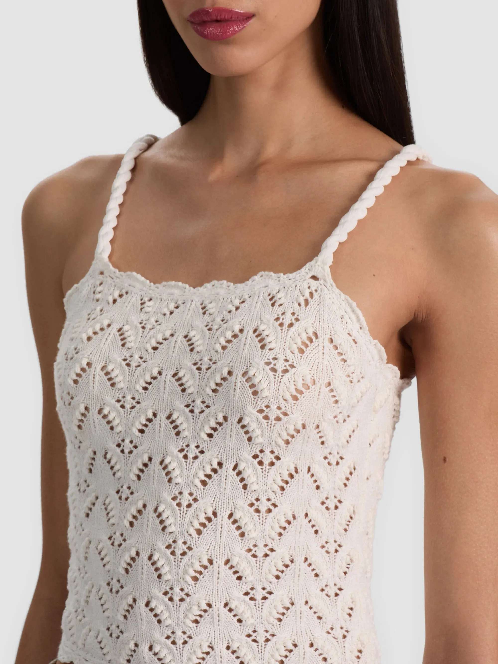 Alice + Olivia - Sid Crochet Tank - Soft White sold by Jessie Boutique product image thumbnail 2