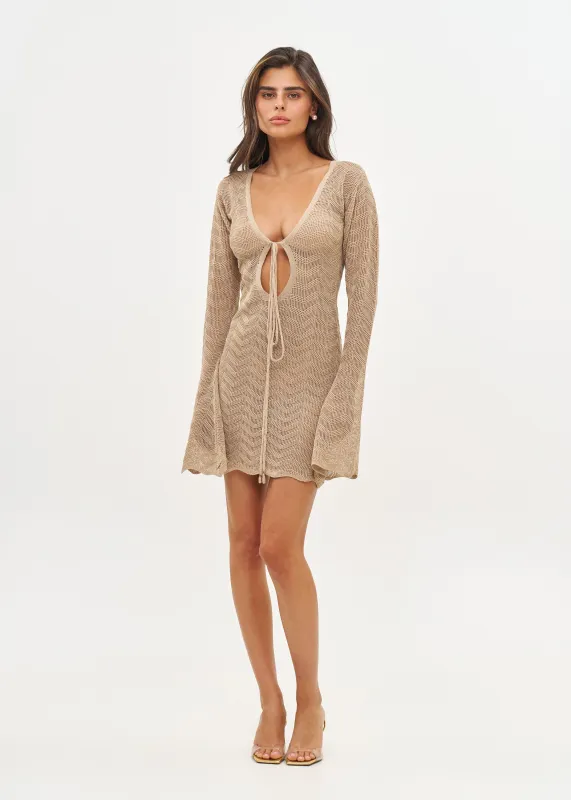 Bananhot - Bia Mini Dress - Sand Gold made by Jessie Boutique