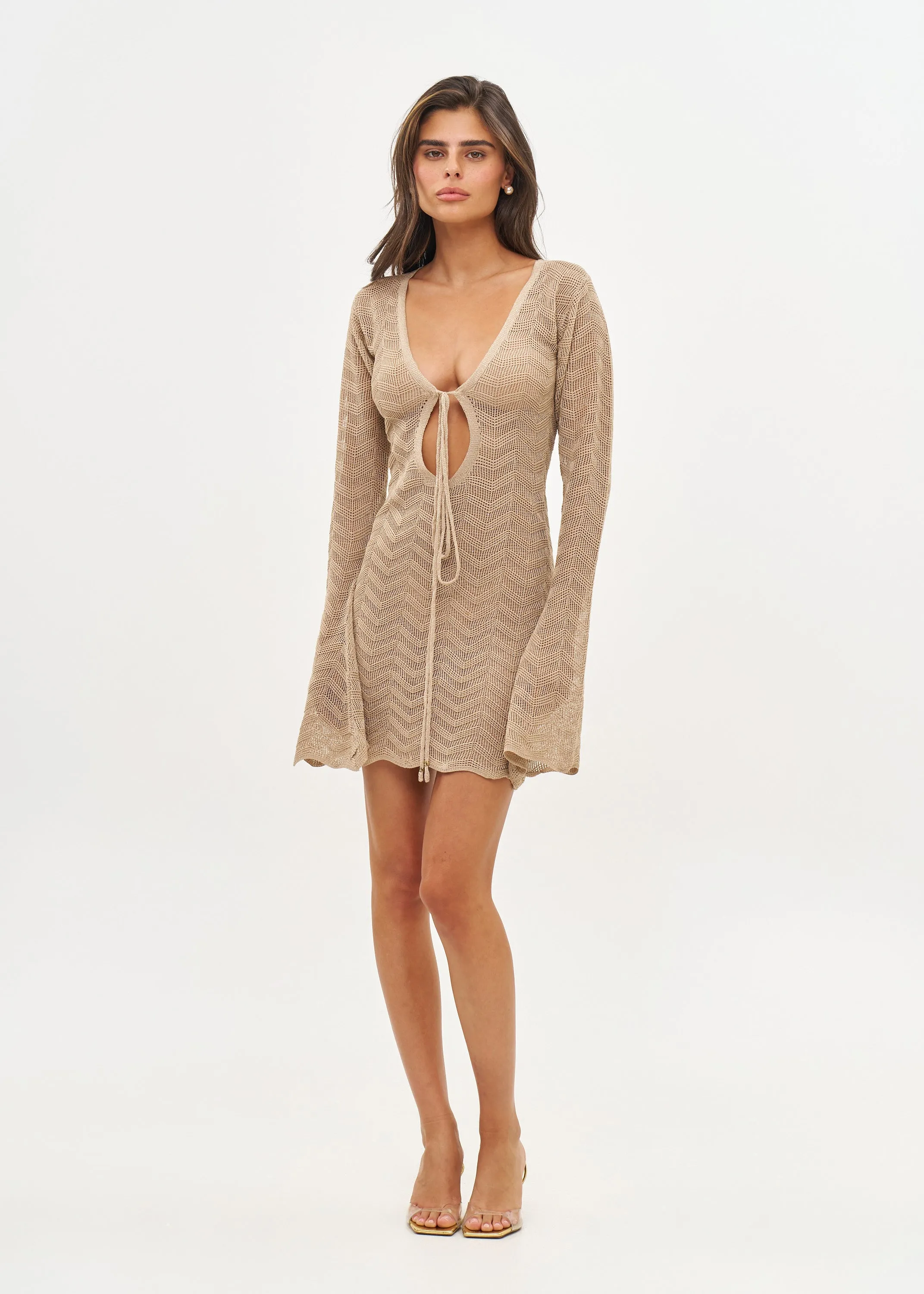 Bananhot - Bia Mini Dress - Sand Gold sold by Jessie Boutique