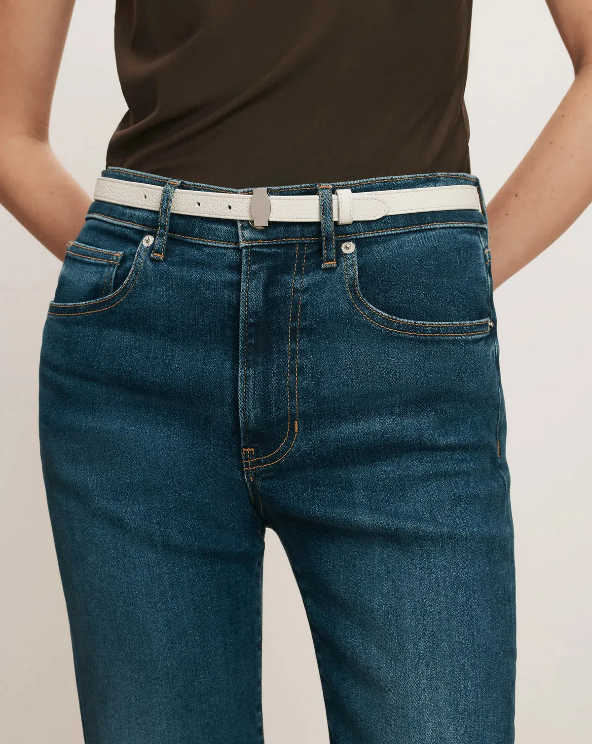 Veronica Beard - Dash Leather Belt - Off White sold by Jessie Boutique product image thumbnail 2