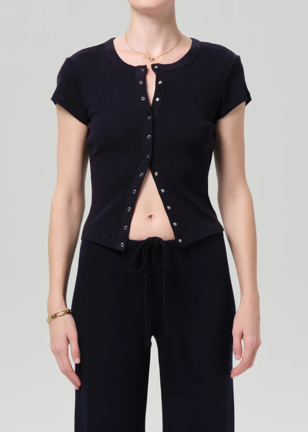 Citizens Of Humanity - Tabi Short Sleeve Cardigan - Navy sold by Jessie Boutique