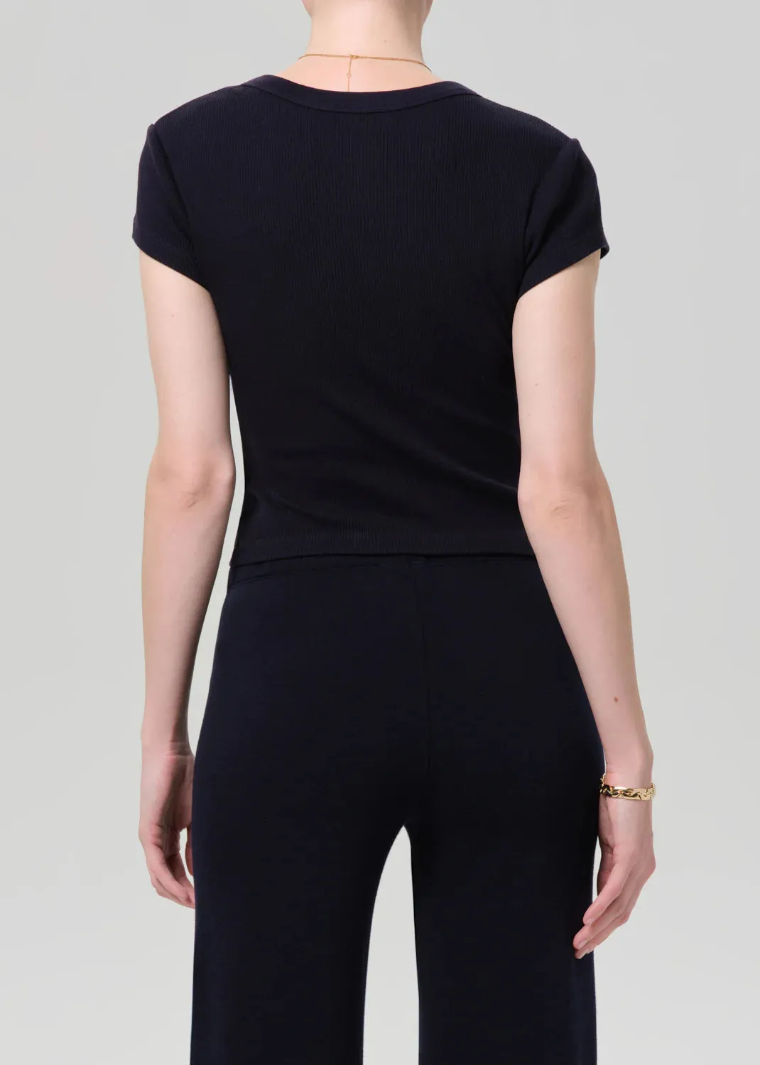 Citizens Of Humanity - Tabi Short Sleeve Cardigan - Navy sold by Jessie Boutique product image thumbnail 2