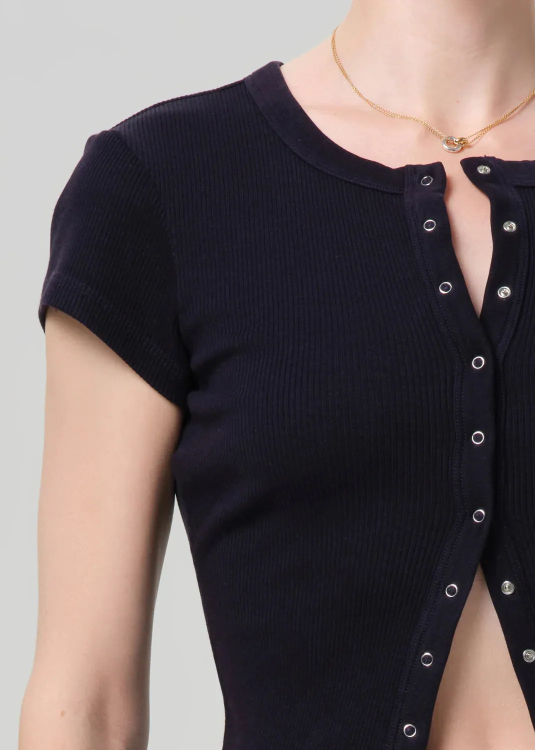 Citizens Of Humanity - Tabi Short Sleeve Cardigan - Navy sold by Jessie Boutique product image thumbnail 3