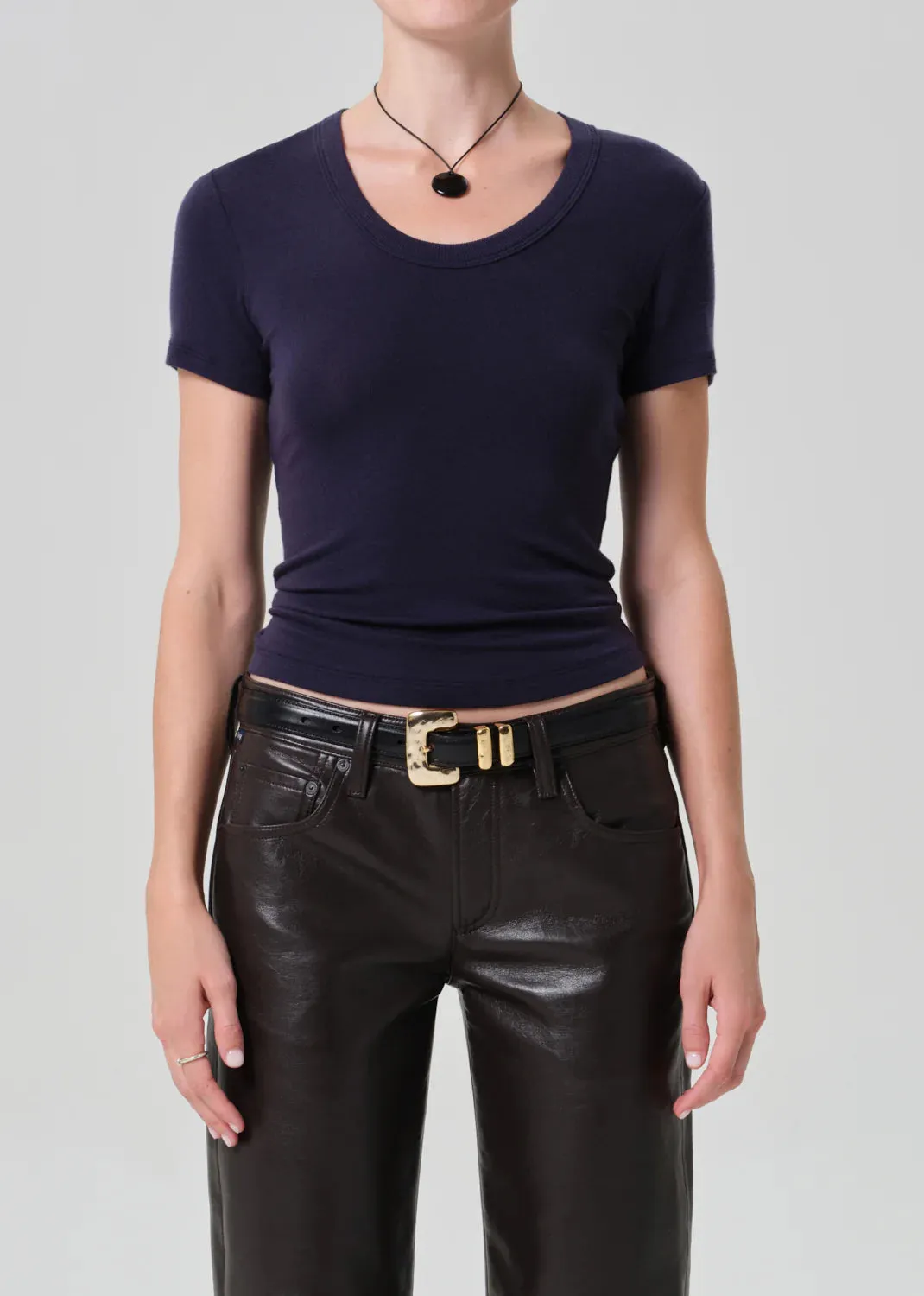 Citizens Of Humanity - Maude U Neck Tee - Navy sold by Jessie Boutique