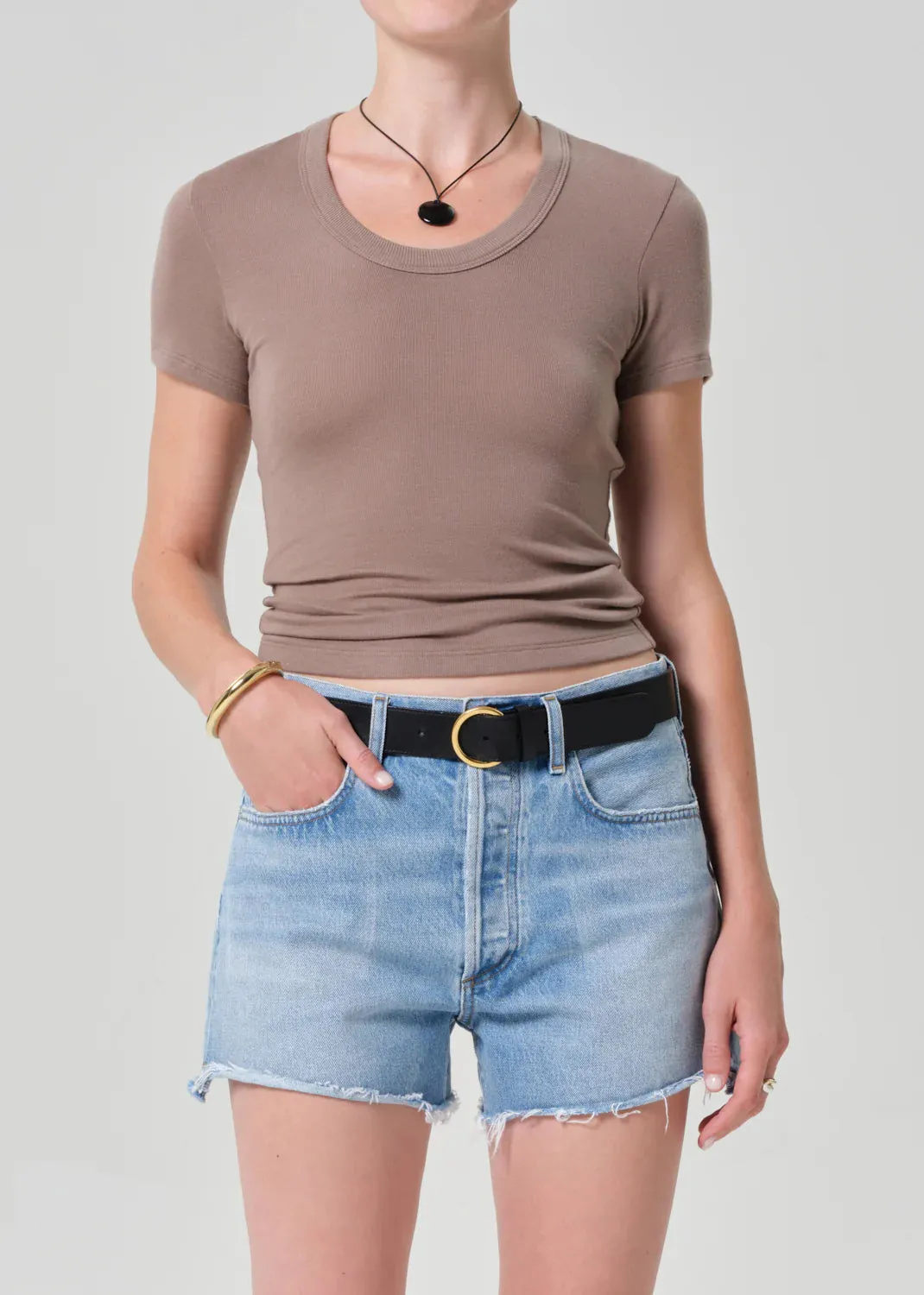 Citizens Of Humanity - Maude U Neck Tee - Cocoa sold by Jessie Boutique