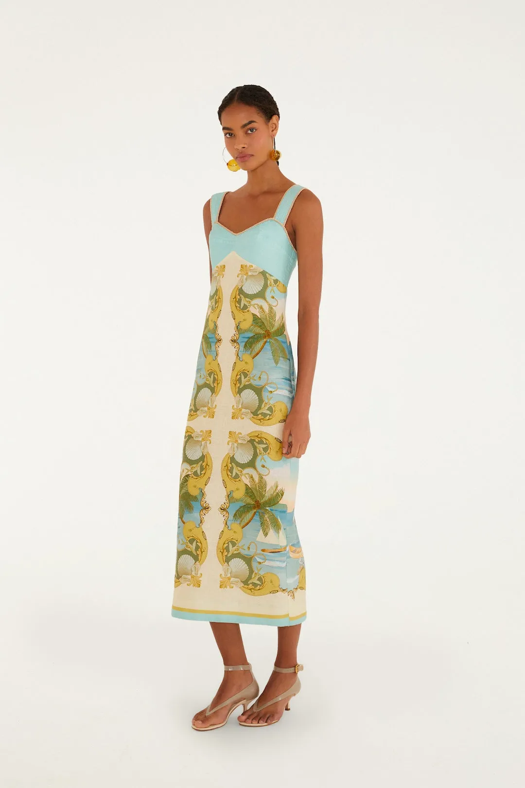 Farm Rio - Royal Sea Premium Linen Maxi Dress - Multi sold by Jessie Boutique product image thumbnail 4