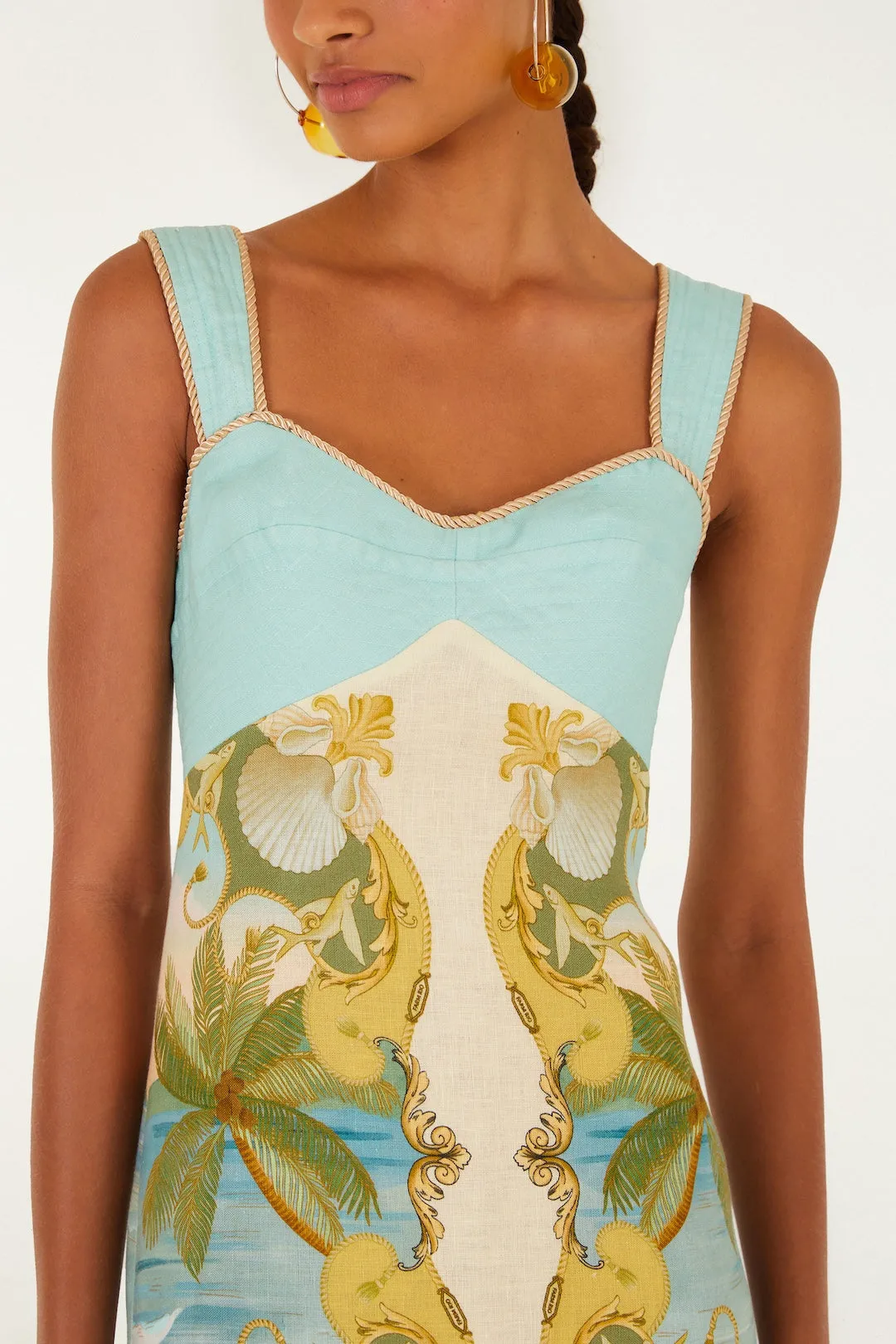 Farm Rio - Royal Sea Premium Linen Maxi Dress - Multi sold by Jessie Boutique product image thumbnail 2