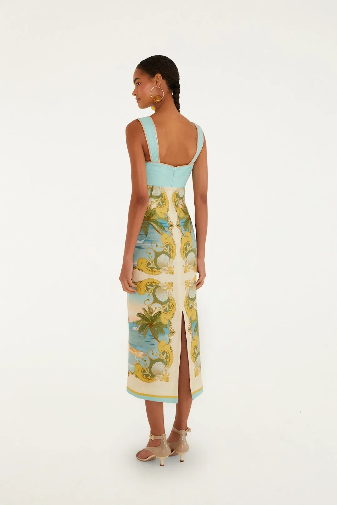 Farm Rio - Royal Sea Premium Linen Maxi Dress - Multi sold by Jessie Boutique product image thumbnail 3