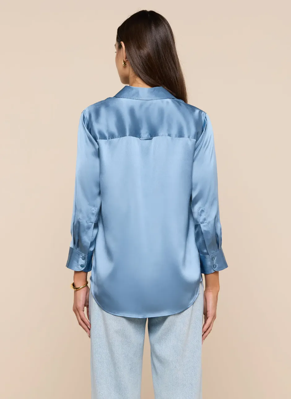 L'agence - Dani Silk Blouse - Blue Mist sold by Jessie Boutique product image thumbnail 2
