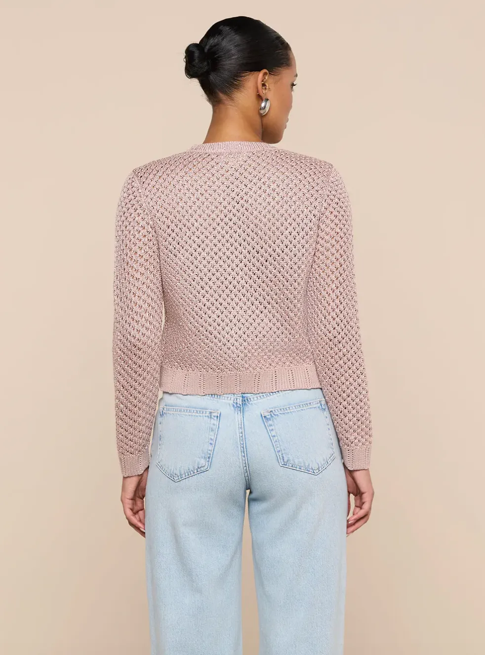L'agence - Blanca Sequin Cardigan - Adobe Rose sold by Jessie Boutique product image thumbnail 3