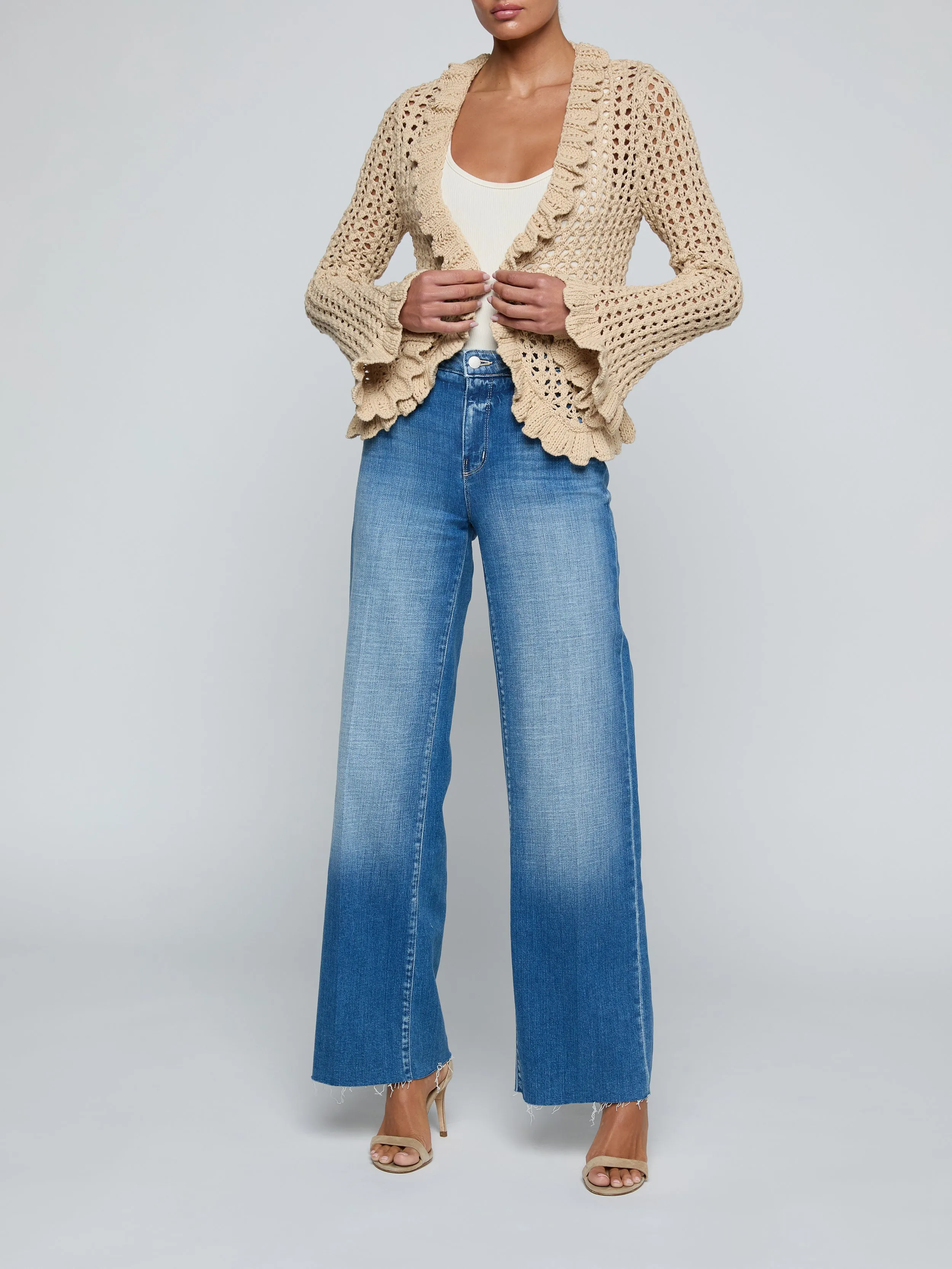 L'agence - Solaris Crocheted Cardigan - Sand Dune sold by Jessie Boutique product image thumbnail 5