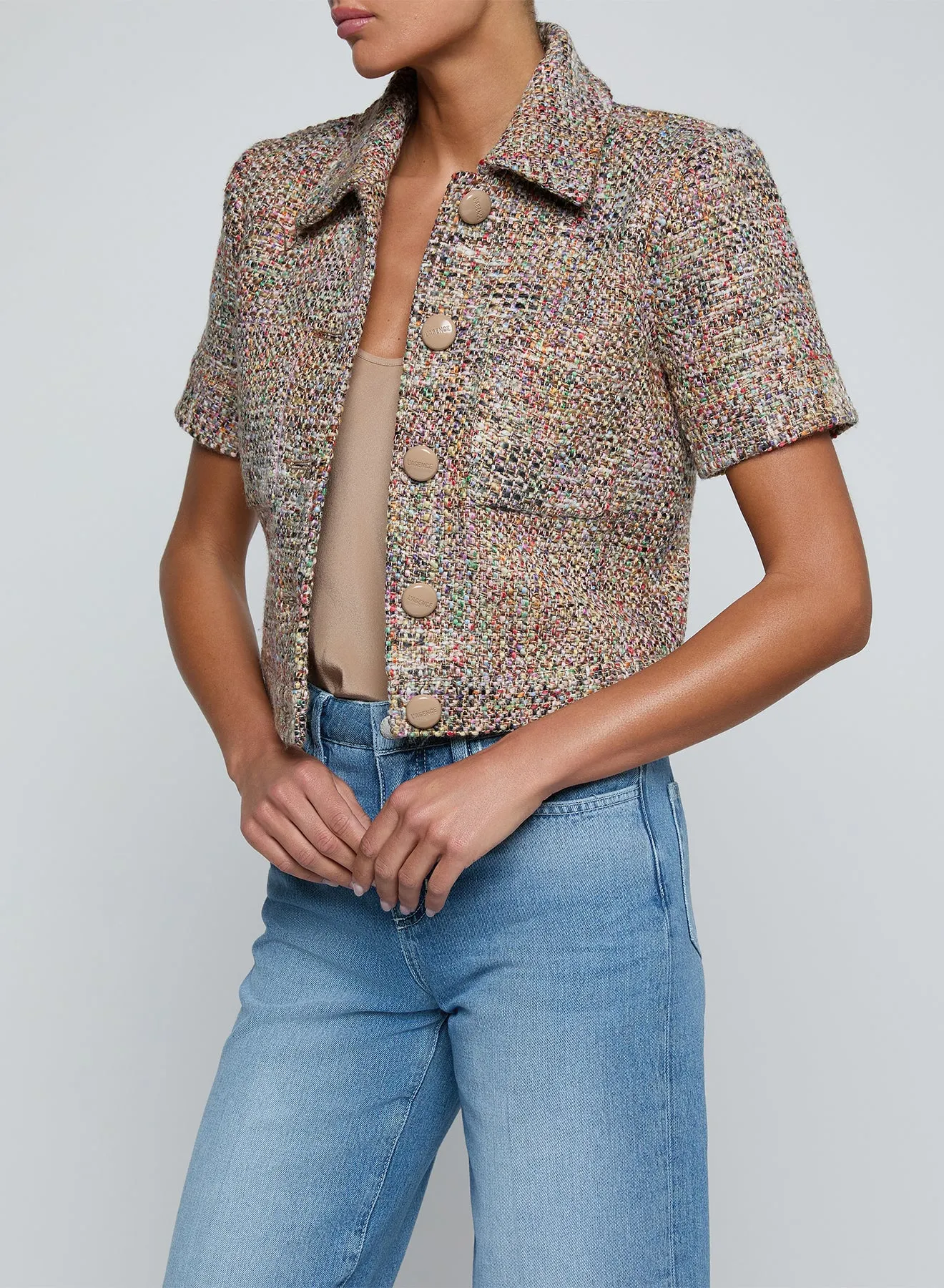 L'agence - Chita Tweed Jacket - Rainbow Tweed sold by Jessie Boutique product image thumbnail 4
