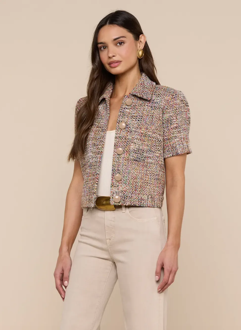L'agence - Chita Tweed Jacket - Rainbow Tweed sold by Jessie Boutique