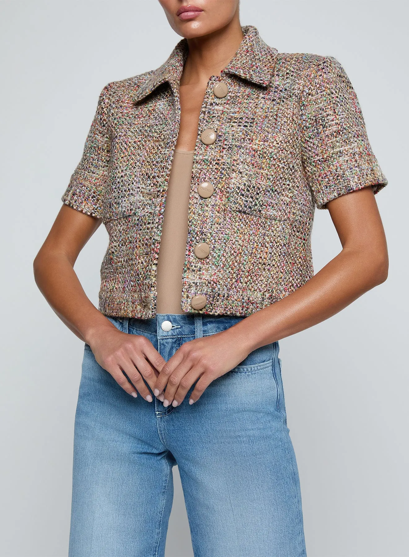 L'agence - Chita Tweed Jacket - Rainbow Tweed sold by Jessie Boutique product image thumbnail 2
