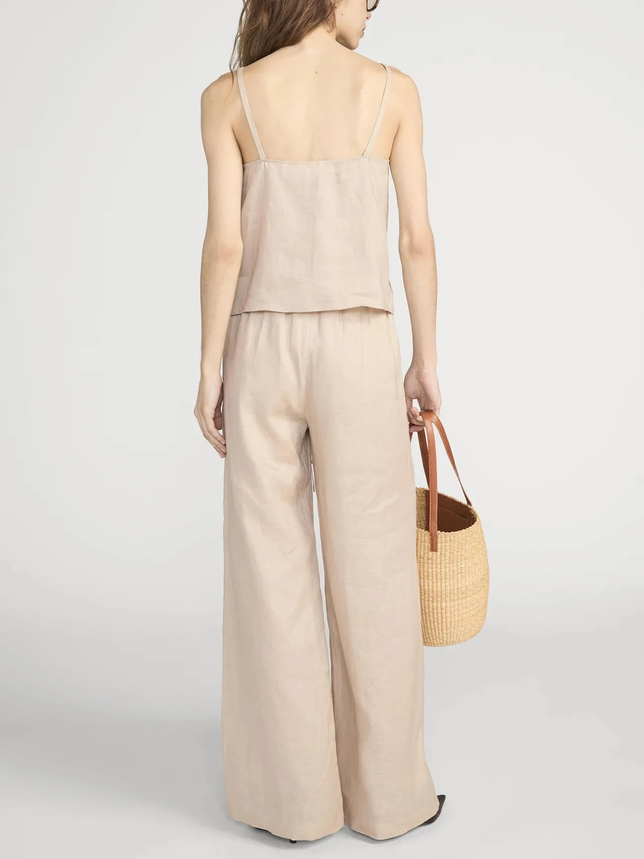 Frame - The Linen Button Cami - Flax sold by Jessie Boutique product image thumbnail 5