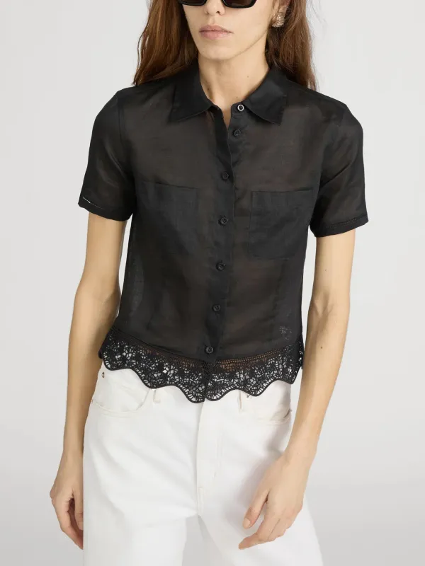 Frame - The Embroidered Seaside Shirt - Black made by Frame Denim
