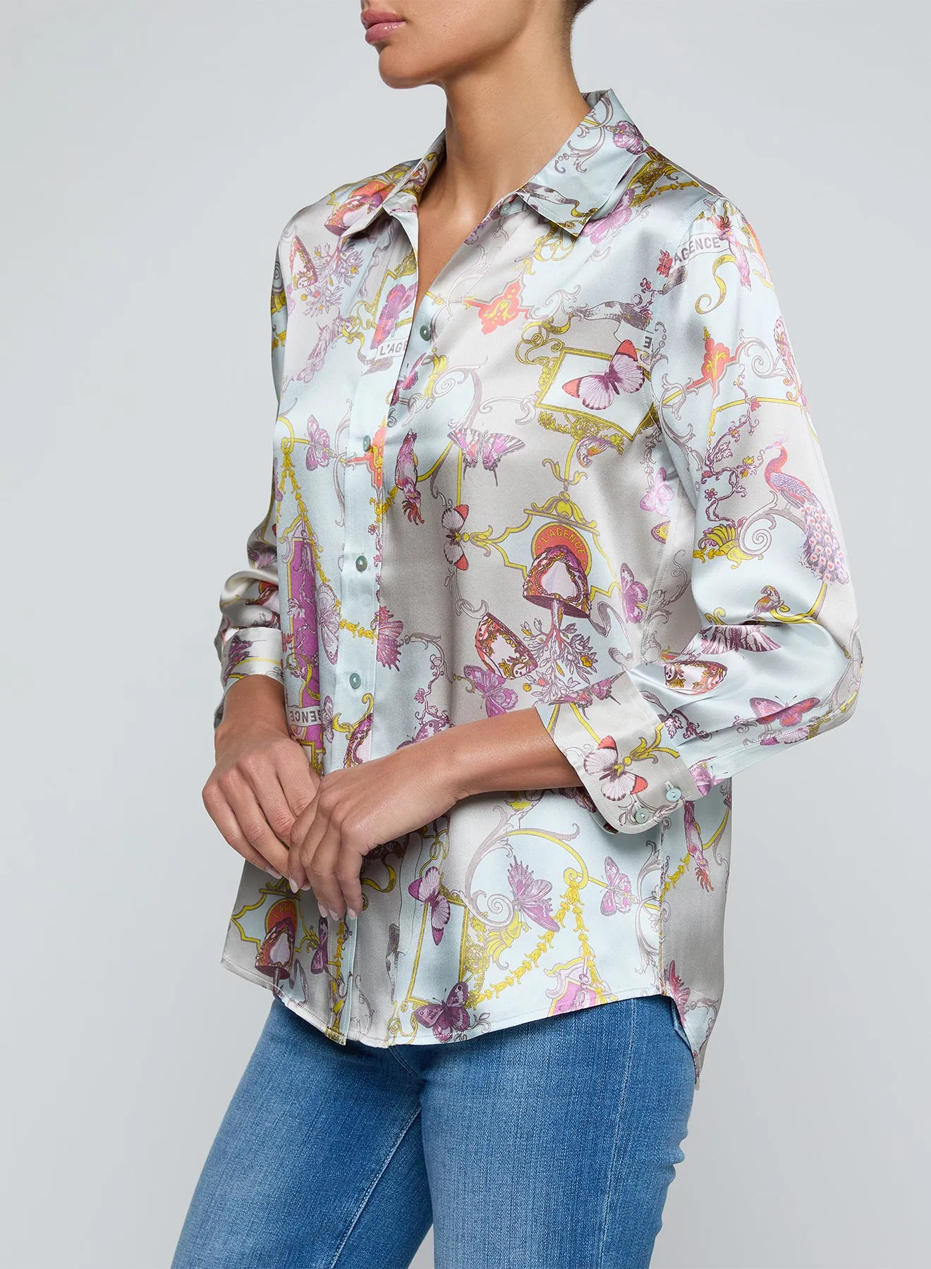 L’agence - Dani Silk Blouse - Multi Baroque Toile sold by Jessie Boutique product image thumbnail 4