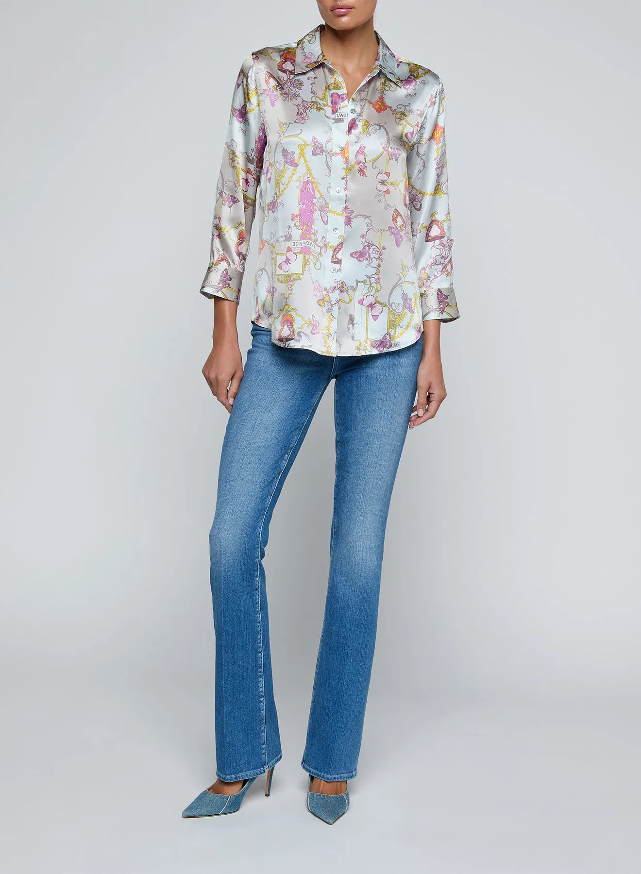 L’agence - Dani Silk Blouse - Multi Baroque Toile sold by Jessie Boutique product image thumbnail 5