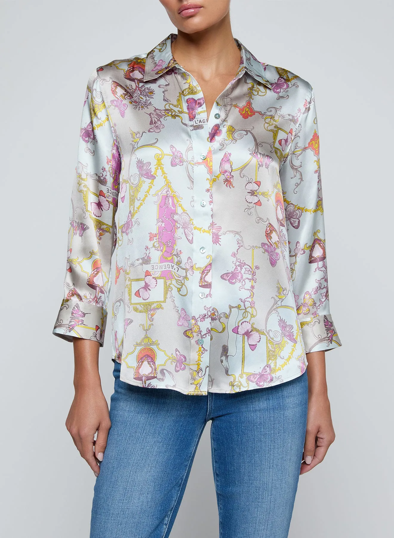 L’agence - Dani Silk Blouse - Multi Baroque Toile sold by Jessie Boutique product image thumbnail 2