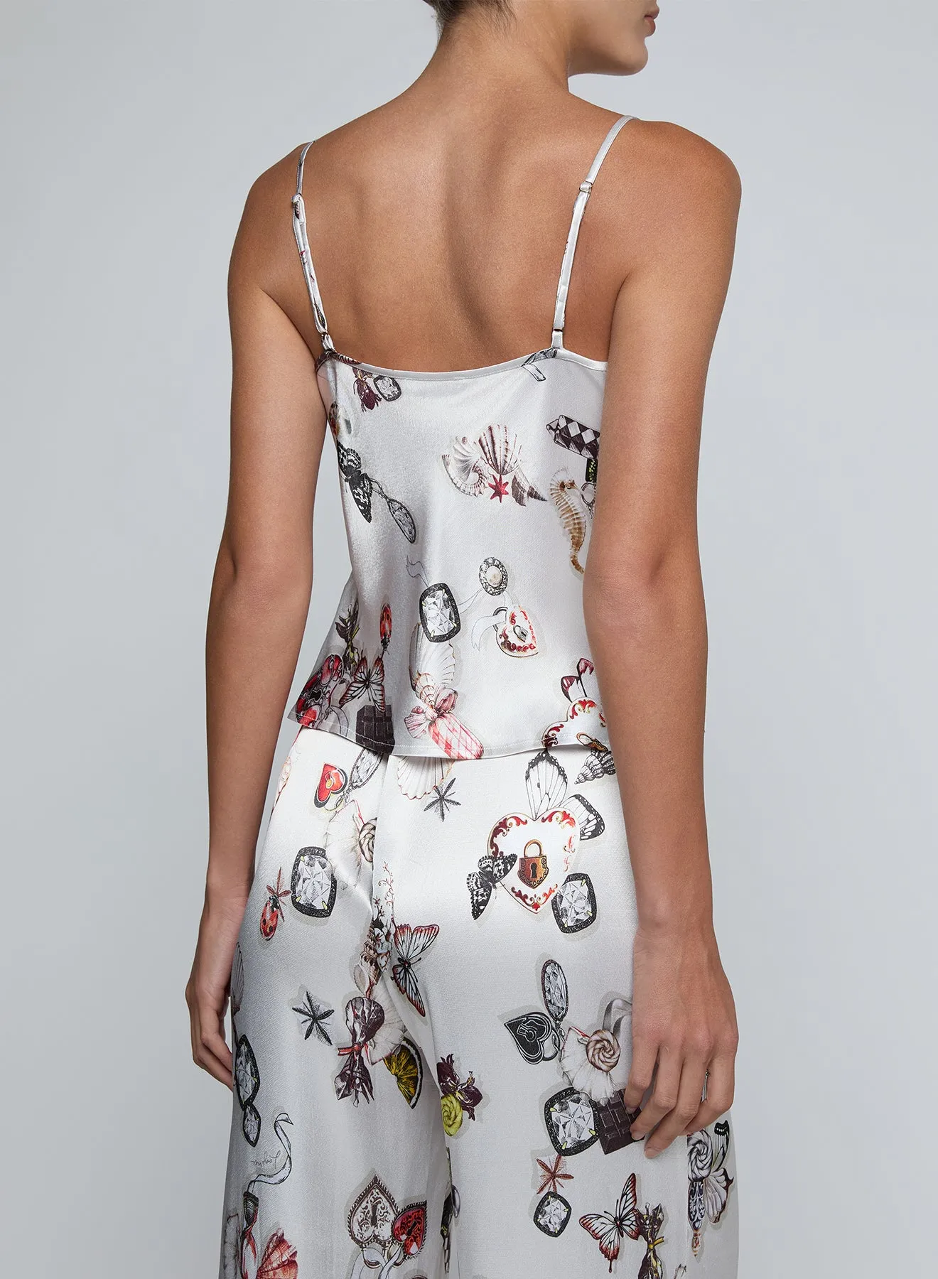 L’agence - Charmy Satin Camisole - Ecru Multi Lock Butterfly sold by Jessie Boutique product image thumbnail 2