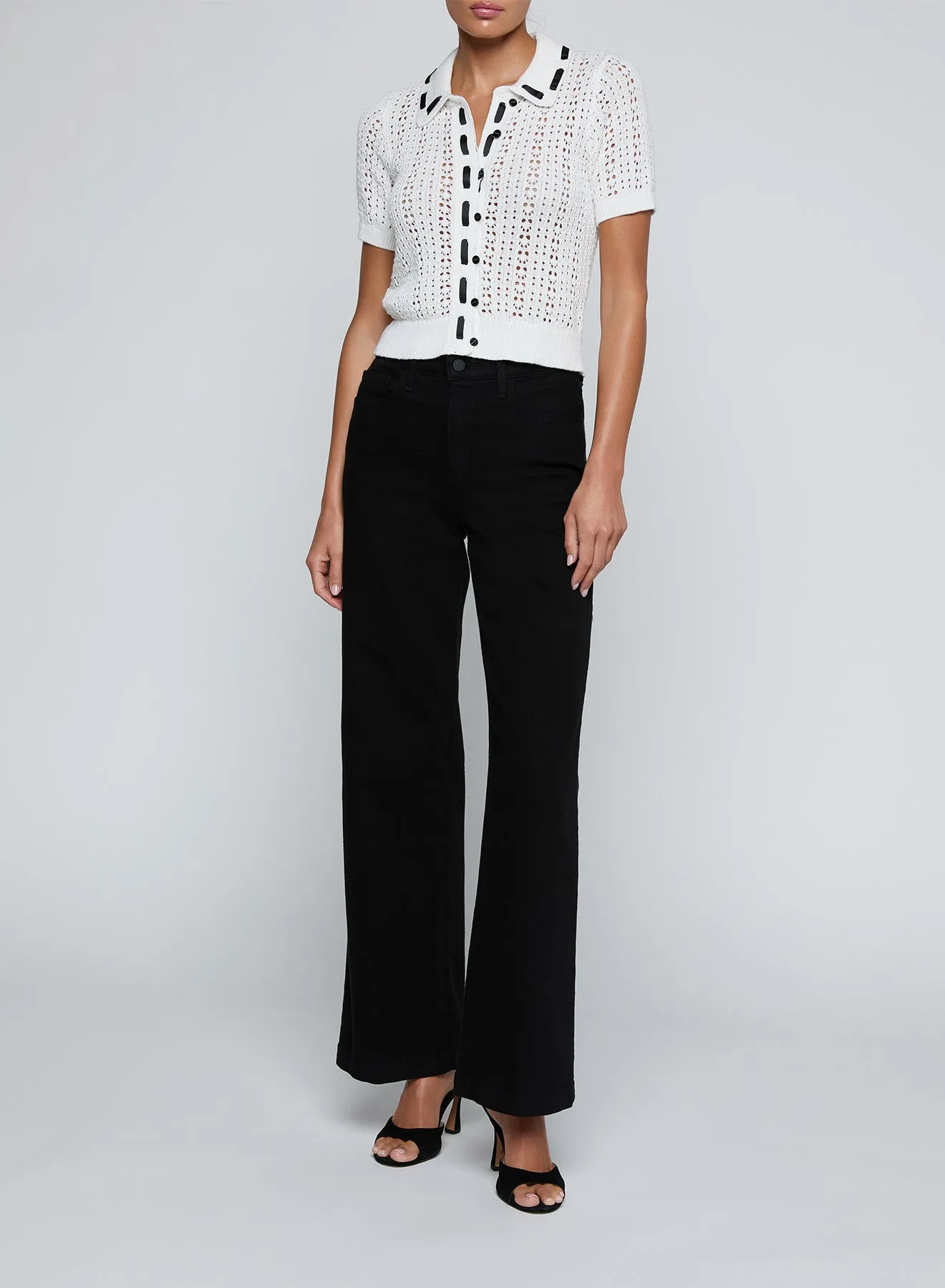 L'agence - Ninette Knit Top - Ivory/Black sold by Jessie Boutique product image thumbnail 4