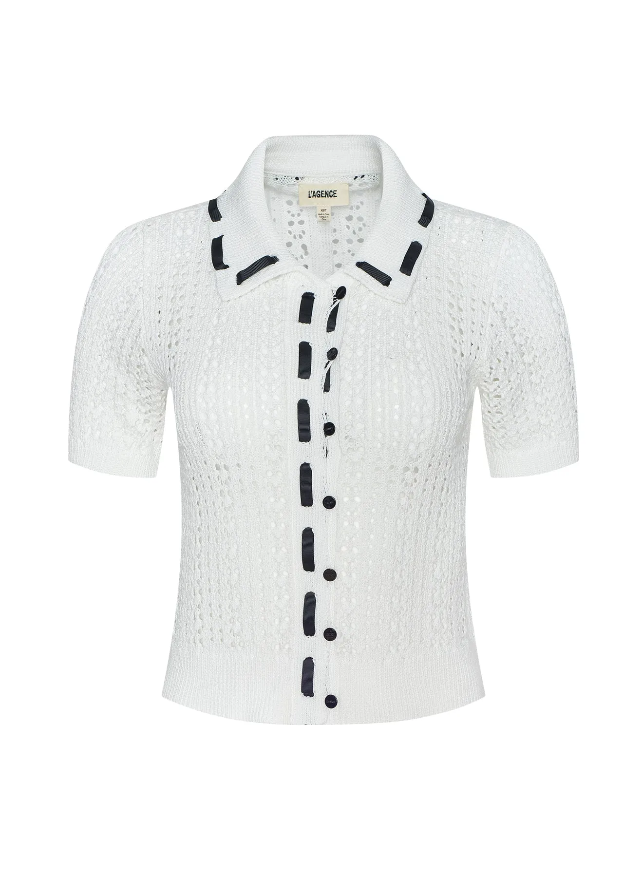 L'agence - Ninette Knit Top - Ivory/Black sold by Jessie Boutique product image thumbnail 5