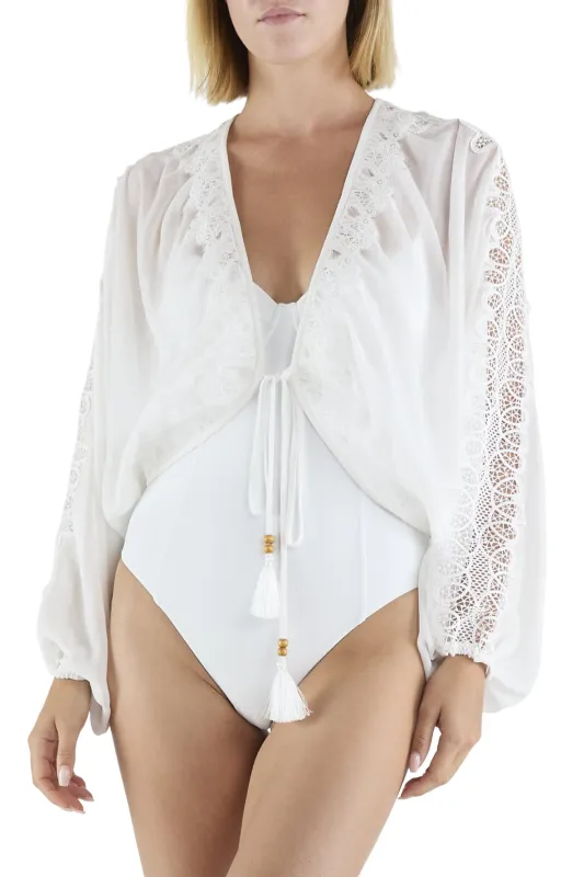 Ramy Brook - Ange Embellished Coverup Top - White made by Ramy Brook