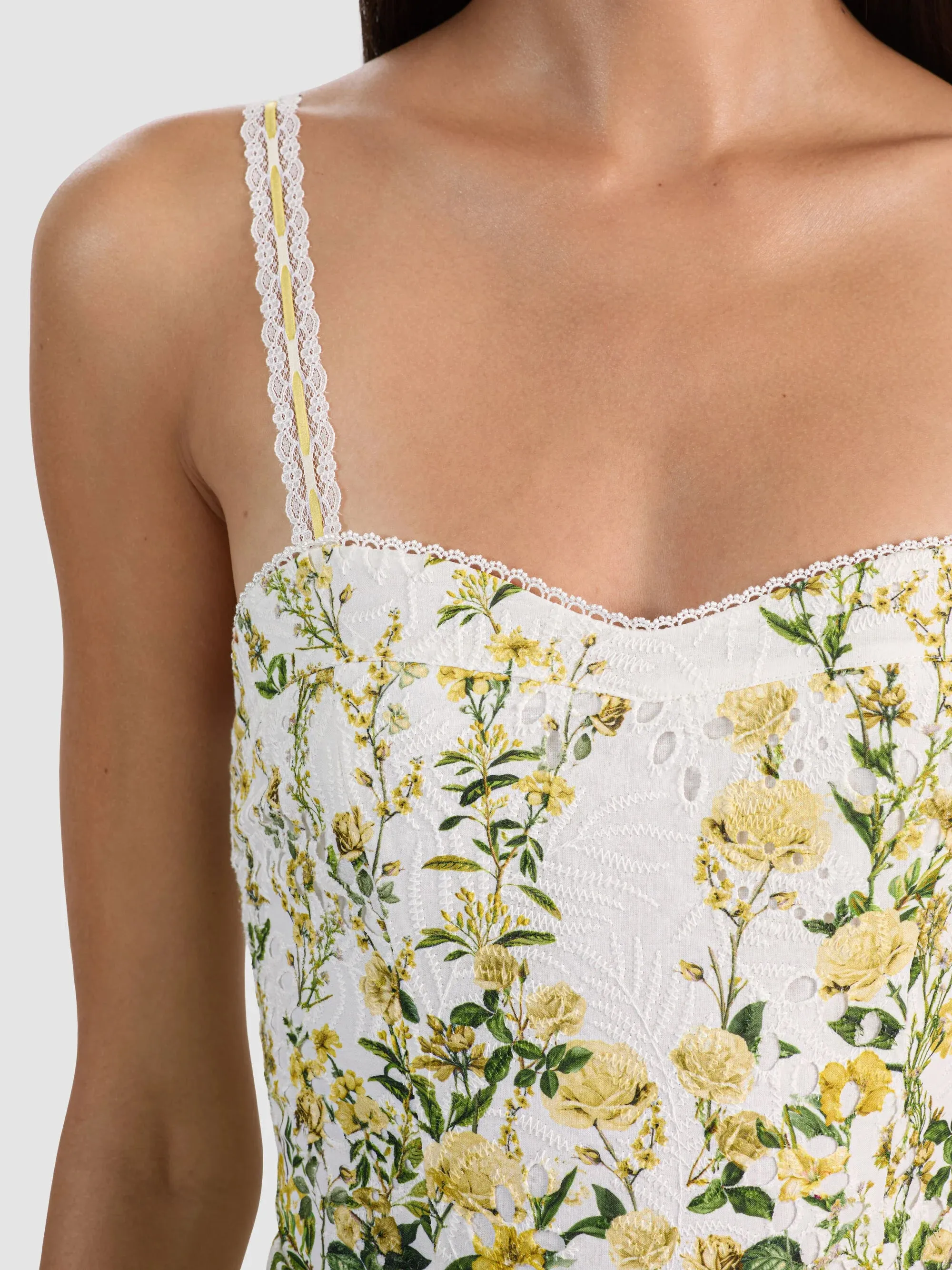 Alice + Olivia - Meredith Sweetheart Drop Ruffle Flare Mini Dress - Fresh Air Butter sold by Jessie Boutique product image thumbnail 2