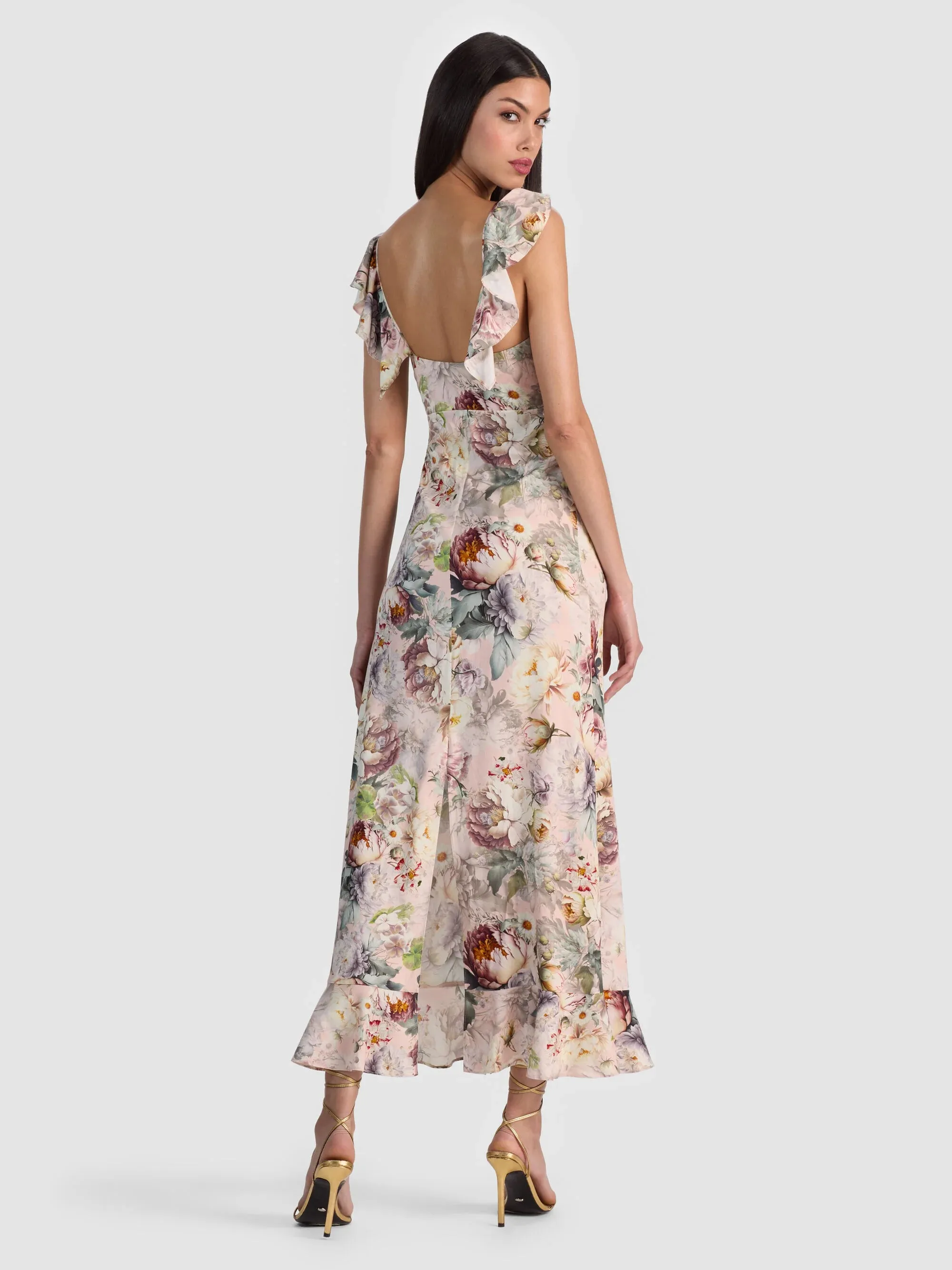 Alice + Olivia - Gemma Ruffle Midi Dress - Sweet Peony sold by Jessie Boutique product image thumbnail 3
