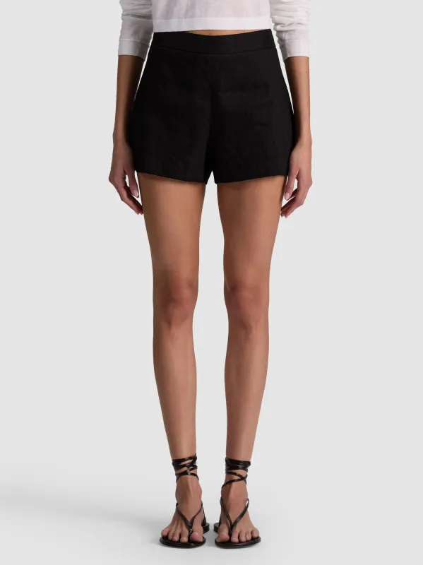 Alice + Olivia - Hera Linen Short - Black made by Alice + Olivia
