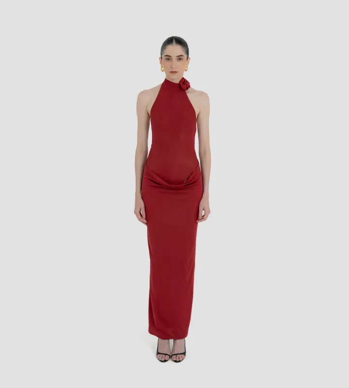 Maygel Coronel - Farol Long Dress - Merlot made by Maygel Coronel
