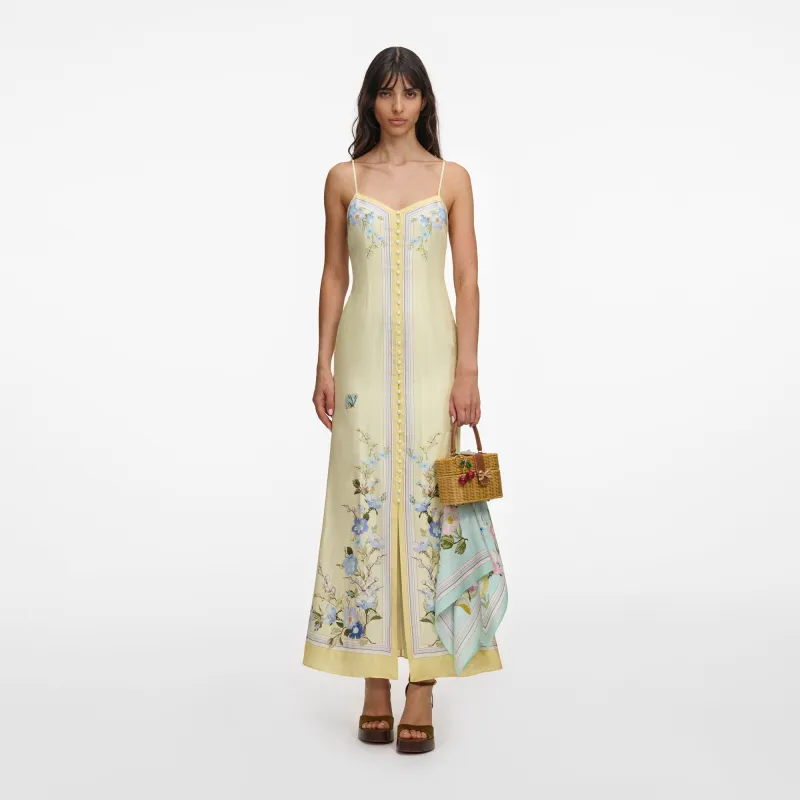 Self-portrait - Floral Midi Dress - Yellow made by Self-Portrait