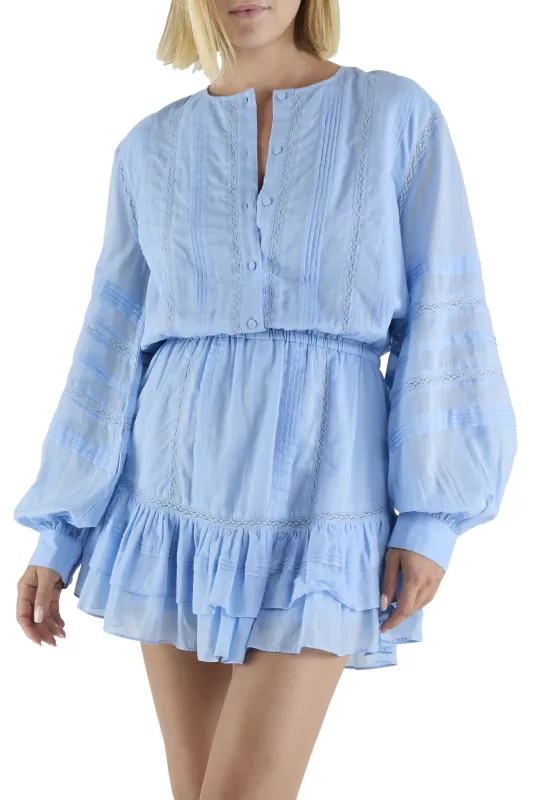 Ramy Brook - Arabella Embroidered Voile Mini Dress - Bazaar Blue made by Ramy Brook