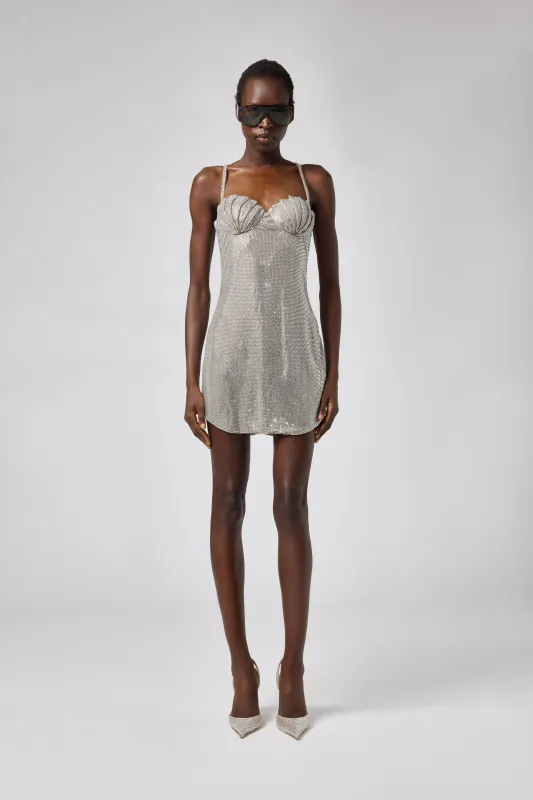 Giuseppe di Morabito - Short Dress With Shell Detail - Crystal made by Jessie Boutique