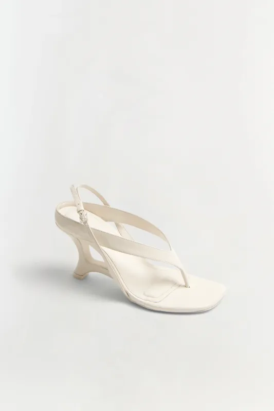 Simkhai - Darya Leather Wedge Thong Sandal - Alabaster made by Simkhai