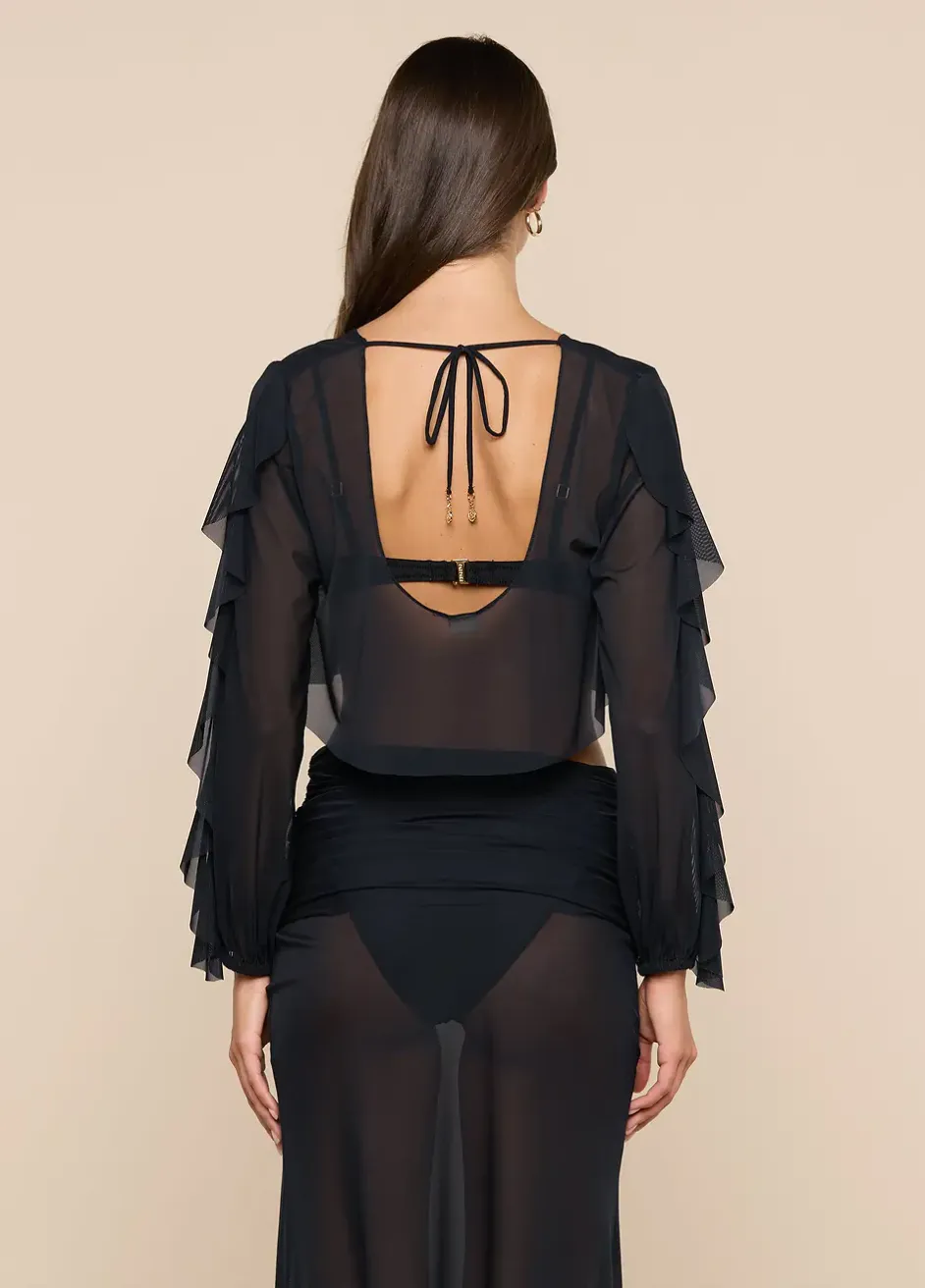 L'agence - Ambala Cover-Up Top - Black sold by Jessie Boutique product image thumbnail 3