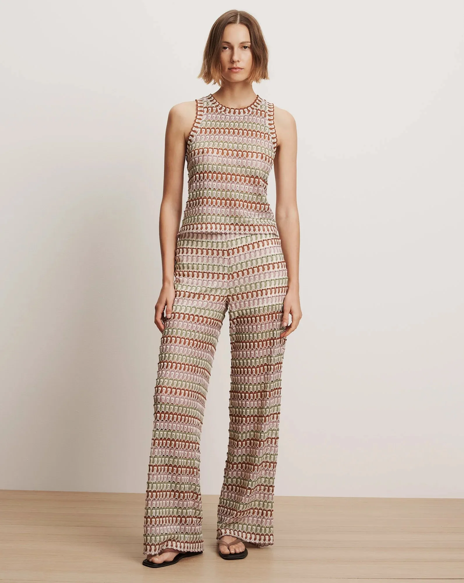 Veronica Beard - Fatima Crochet Wide-Leg Pant - Deep Ochre/Dove White Multi sold by Jessie Boutique product image thumbnail 2
