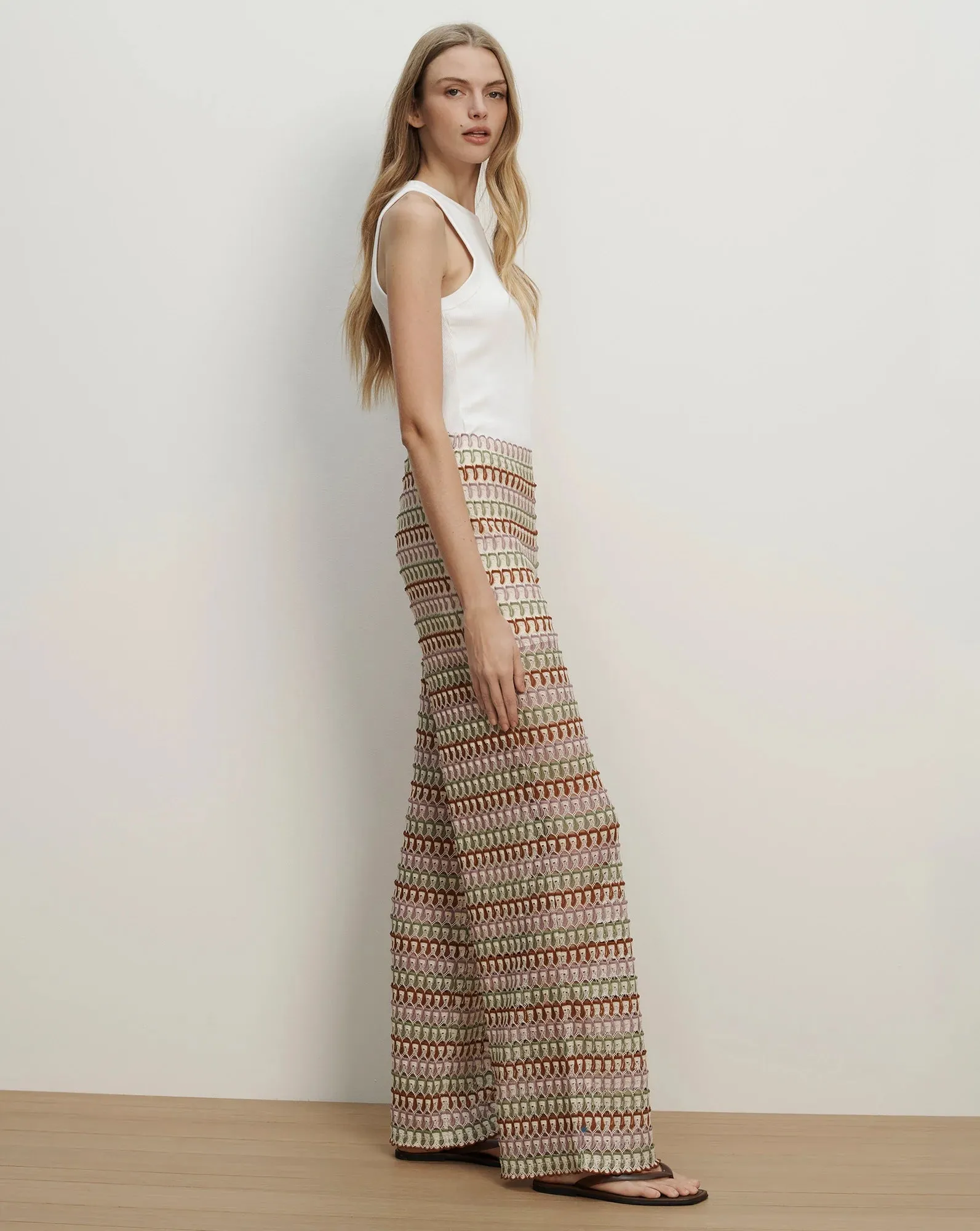 Veronica Beard - Fatima Crochet Wide-Leg Pant - Deep Ochre/Dove White Multi sold by Jessie Boutique product image thumbnail 4