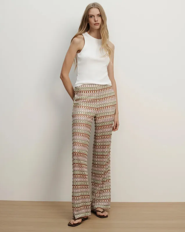 Veronica Beard - Fatima Crochet Wide-Leg Pant - Deep Ochre/Dove White Multi made by Veronica Beard