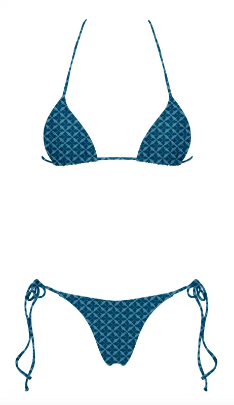Shani Shemer - Marine Bikini Top - Indigo Print made by Jessie Boutique