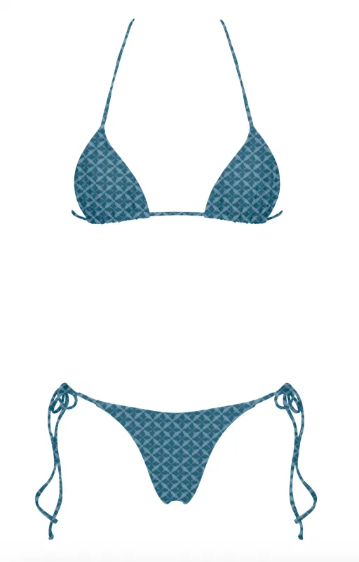 Shani Shemer - Khloe Bikini Bottom - Indigo Print made by Jessie Boutique