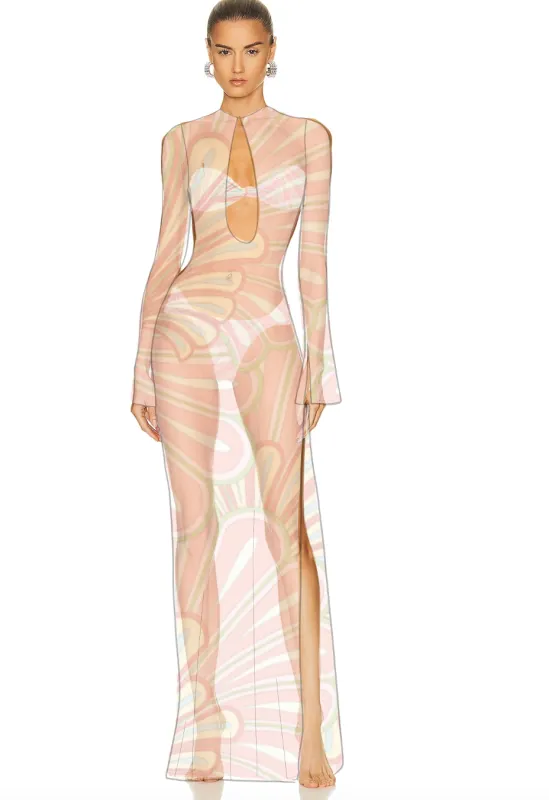 Shani Shemer - Sylvie Maxi Dress - Pink Flower Print made by Jessie Boutique