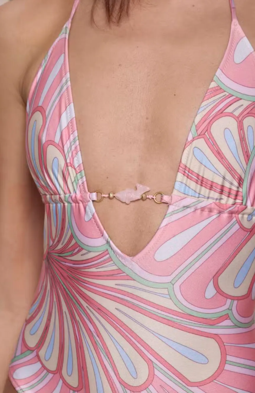 Shani Shemer - Elia One Piece - Pink Flower Print sold by Jessie Boutique product image thumbnail 2